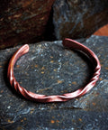 Solid Reverse Twisted Copper Cuff Bracelet