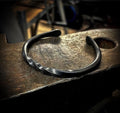 Hand Forged Twisted Titanium Cuff Bracelet