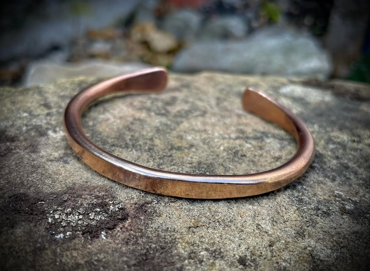 Polished Flat Bronze Profile Cuff Bracelet