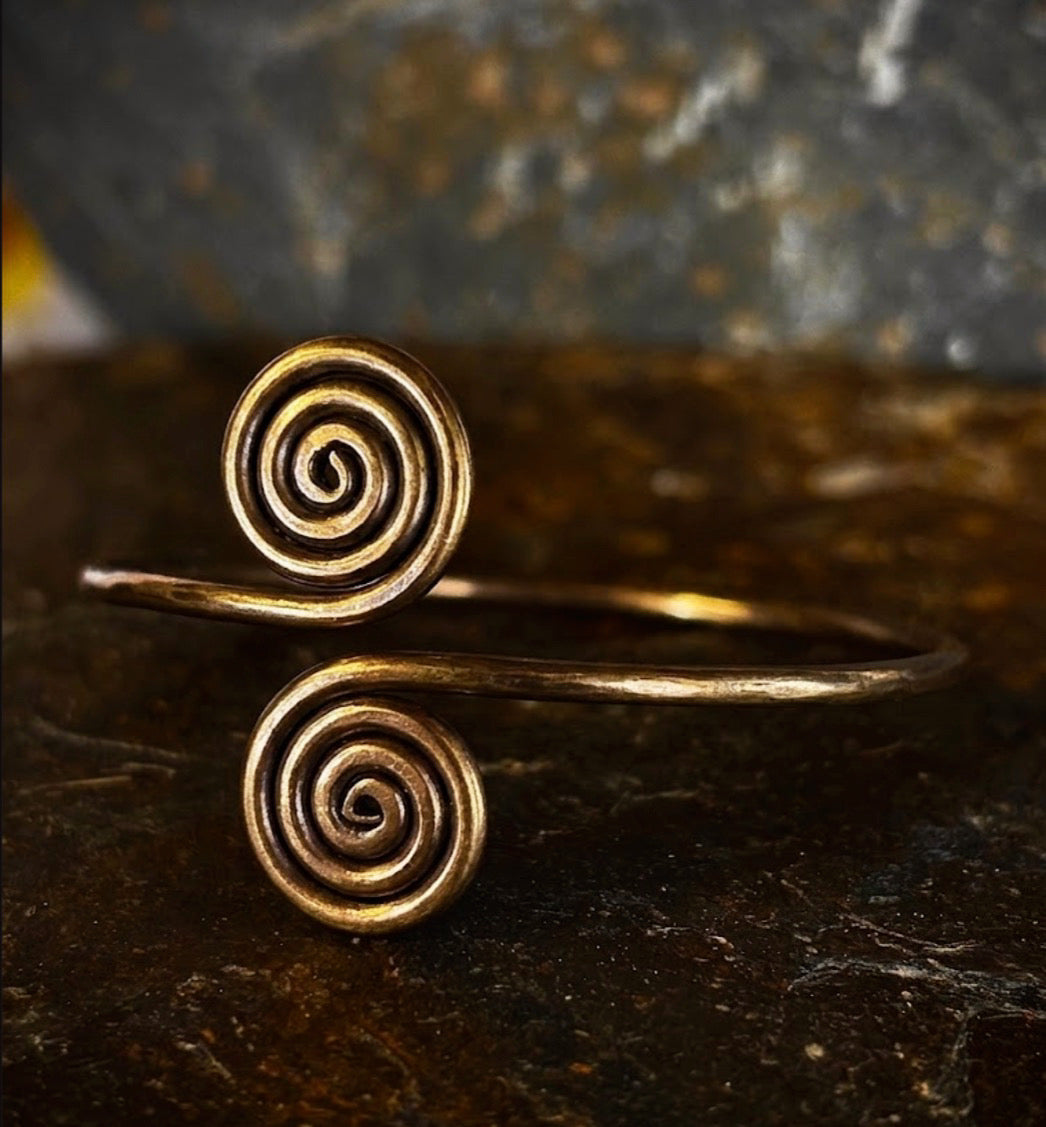 Solid Celtic Spiral Bronze Wrist Torque