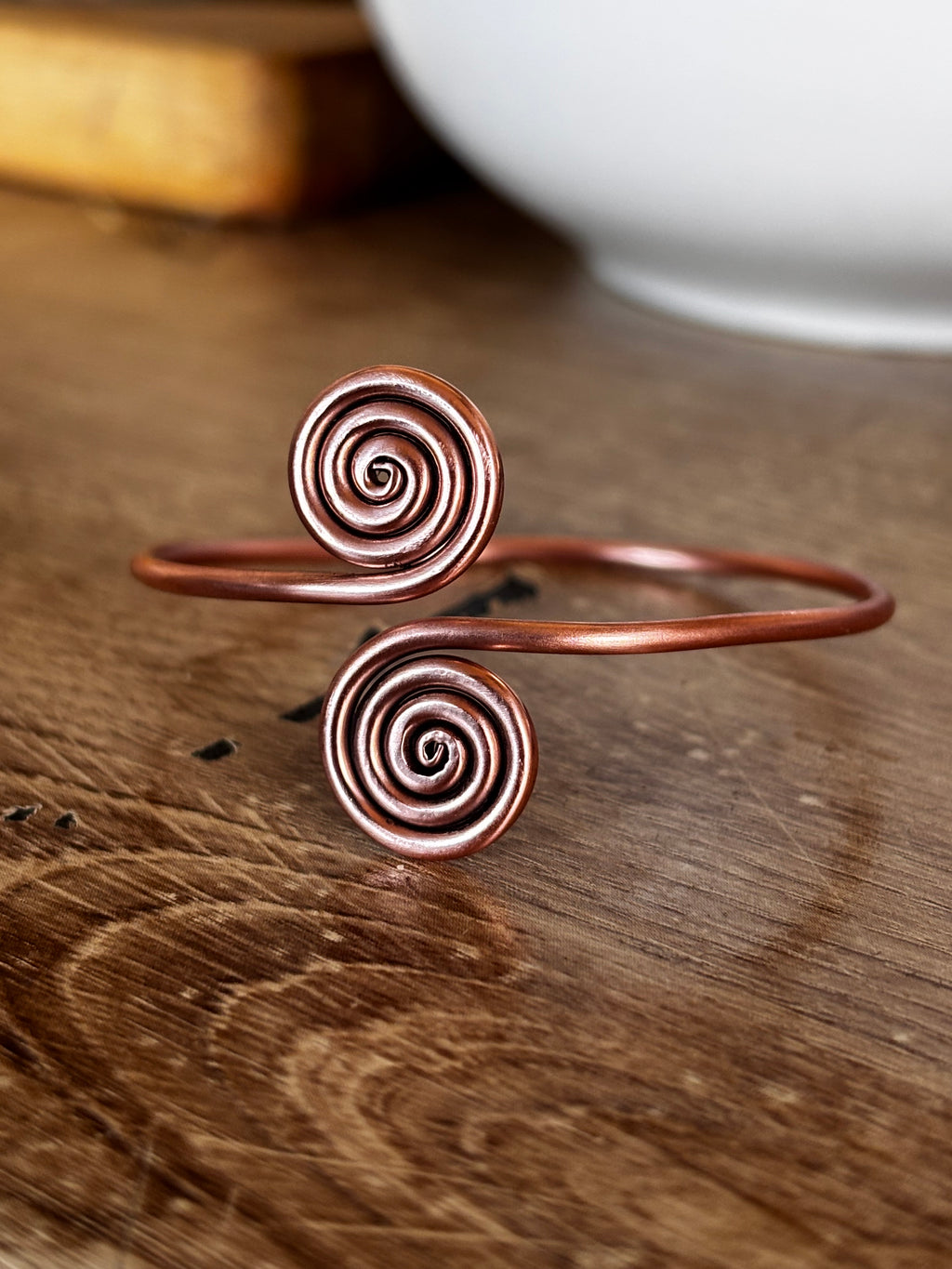 Solid Celtic Spiral Copper Wrist Torque