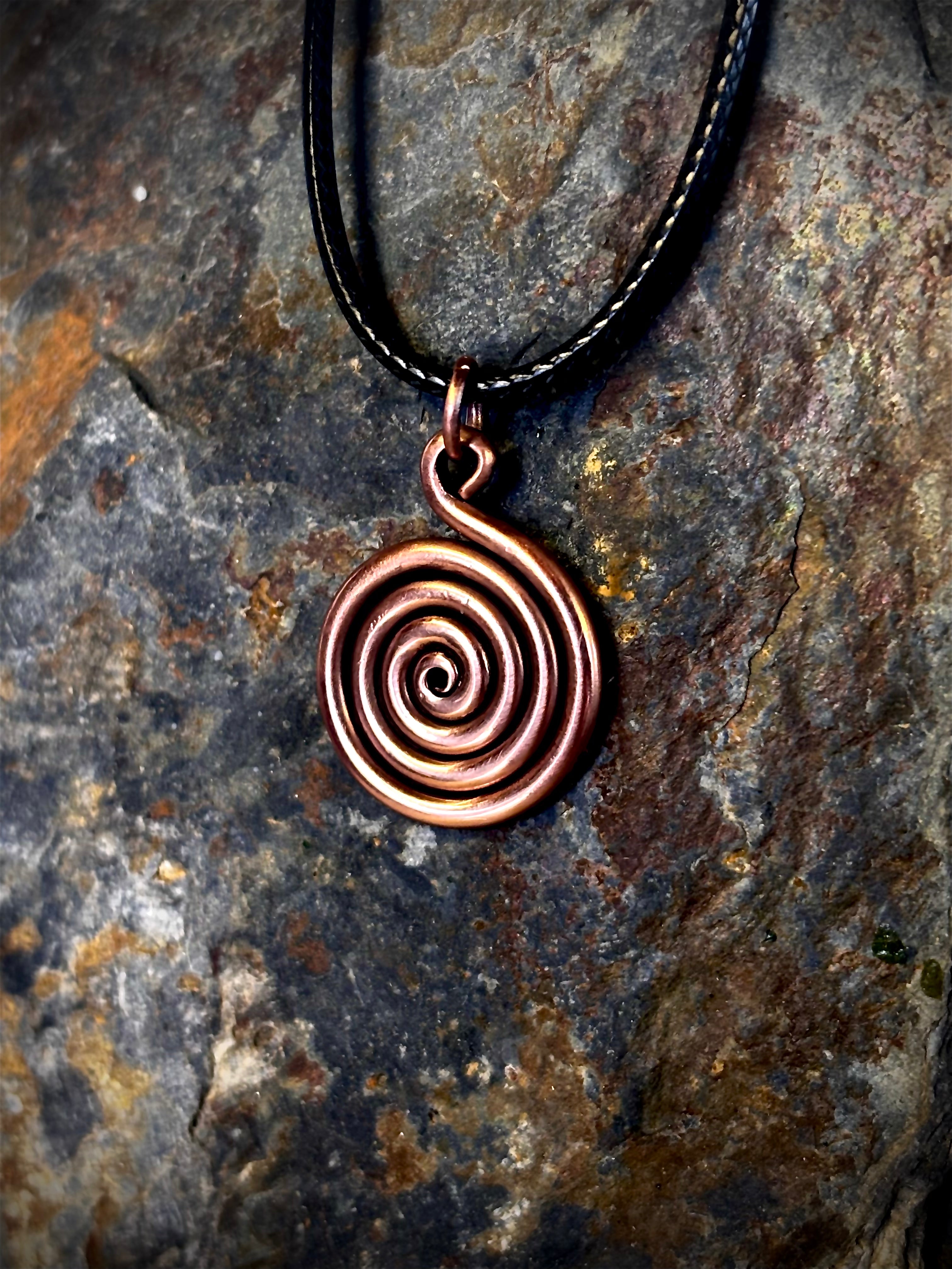 Solid Celtic Spiral Copper Pendant