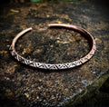 Solid Viking Bronze Engraved Cuff Bracelet