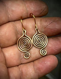 Solid Bronze Celtic Spiral Earrings