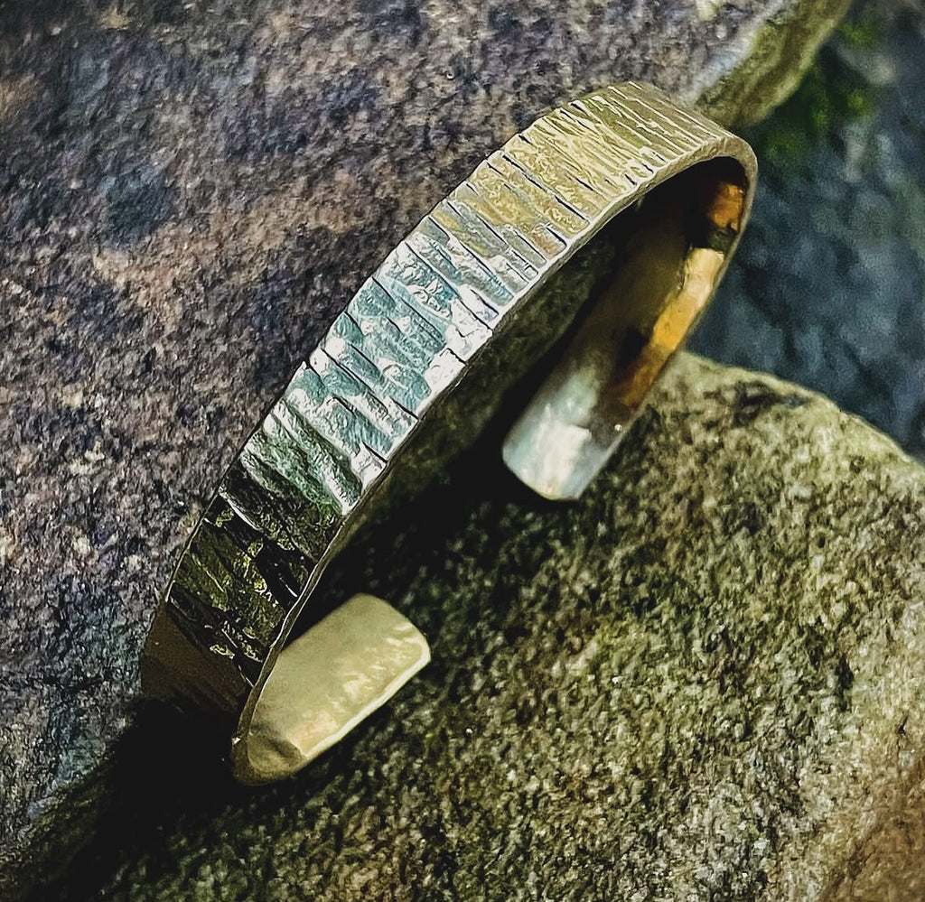 Solid Hammered Brass Cuff