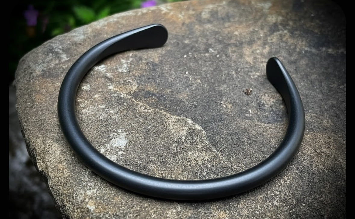 Solid Minimalist Titanium Cuff Bracelet