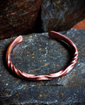 Solid Reverse Twisted Copper Cuff Bracelet