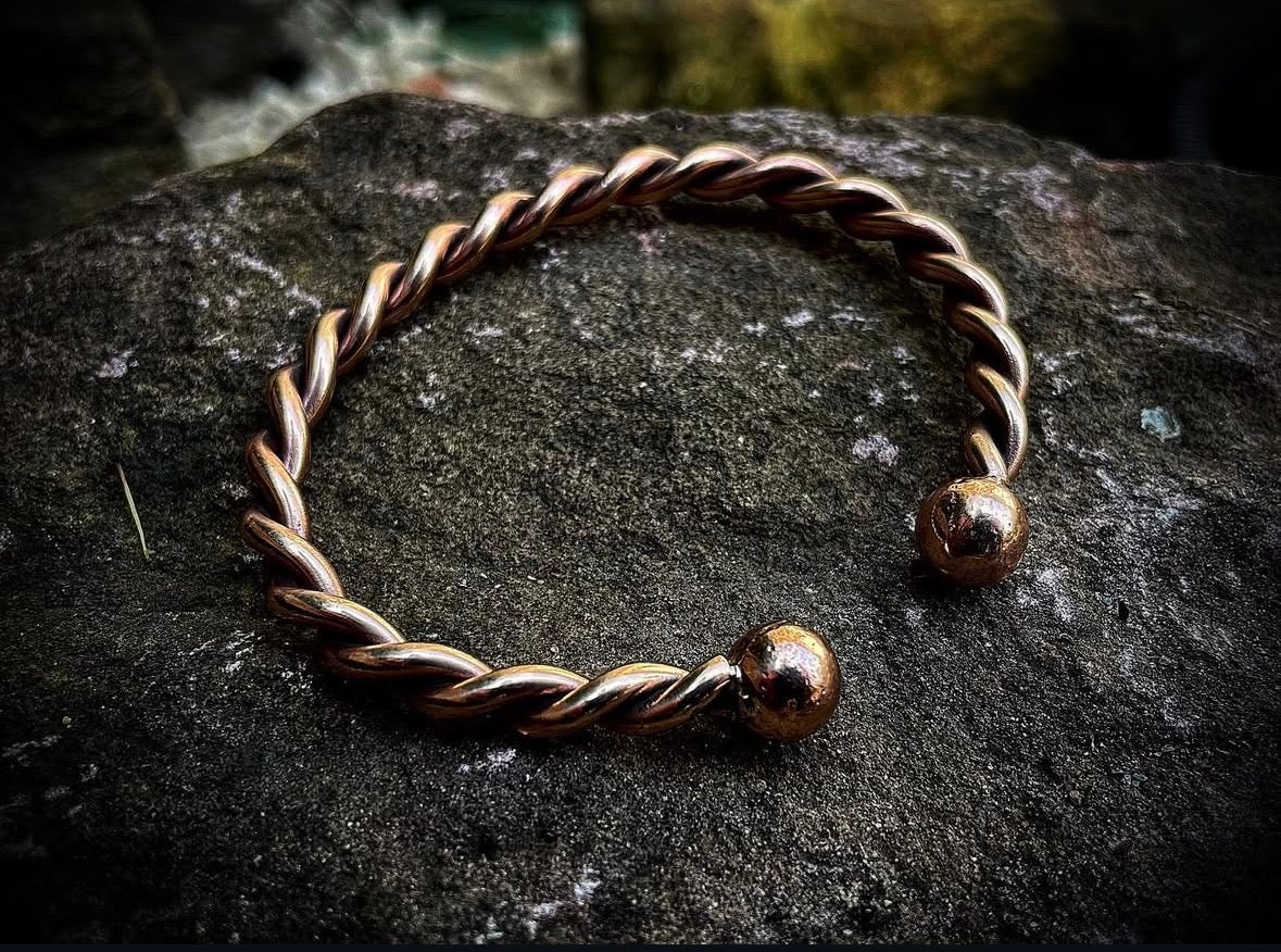 Twisted Bronze Viking Wrist Torque