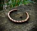 Solid Densely Twisted Bronze Cuff Bracelet