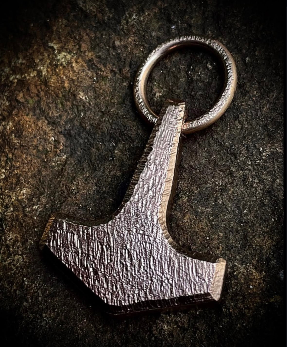 Orme Solid Textured Bronze Mjölnir Pendant
