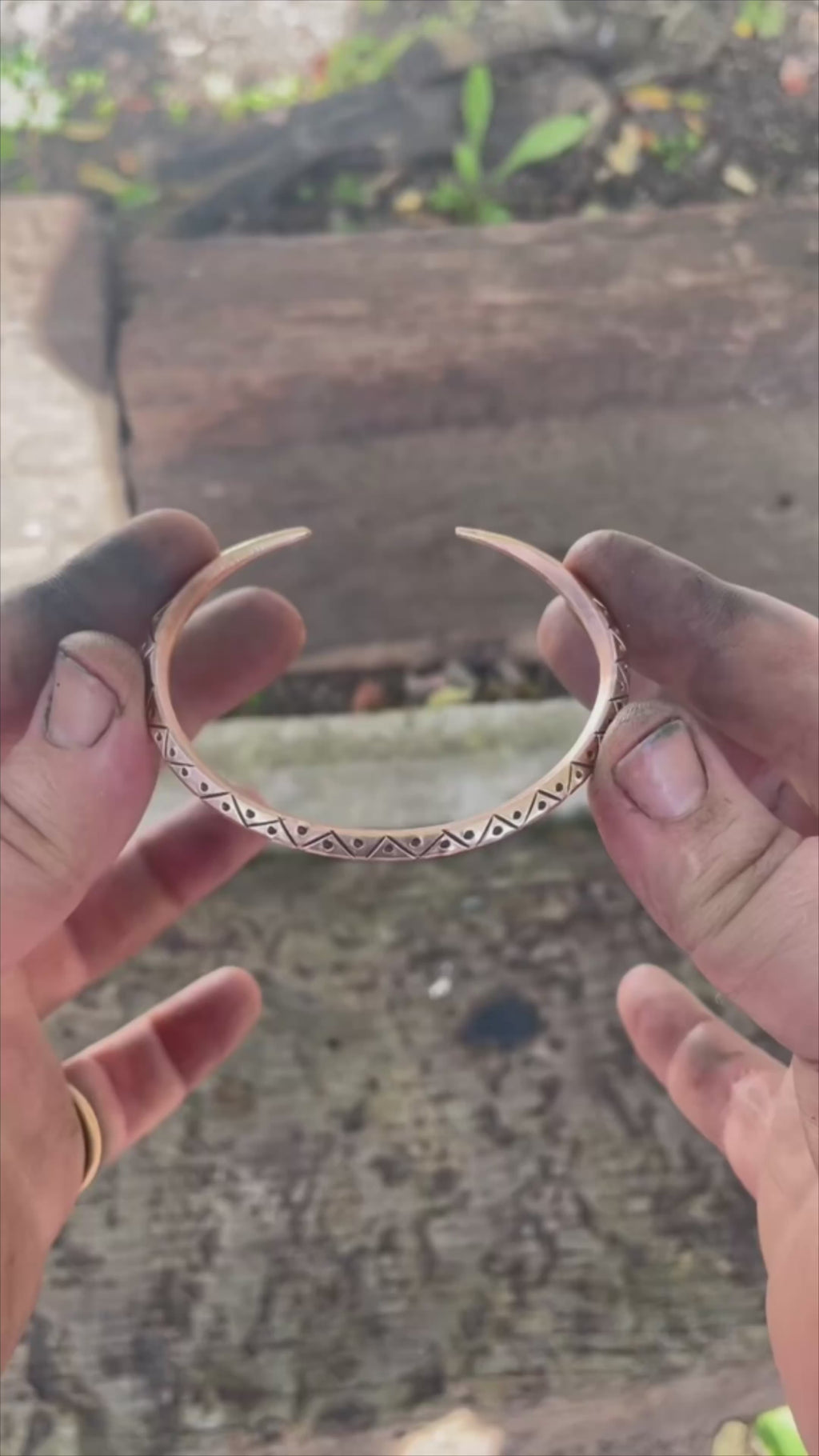 Solid Viking Bronze Engraved Cuff Bracelet